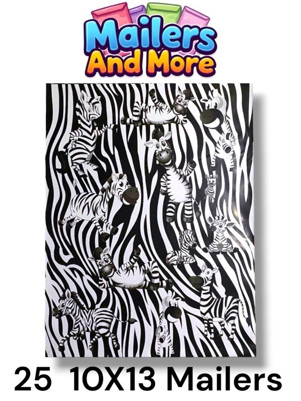 25 10X13 Poly Mailers, Zebra Shipping Envelopes PRICE IS FIRM